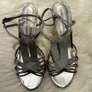 Adrianna papell open toes heels silver